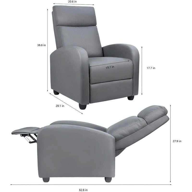 Relaxsessel aus PU-Leder, Einsitzer fürs Wohnzimmer
