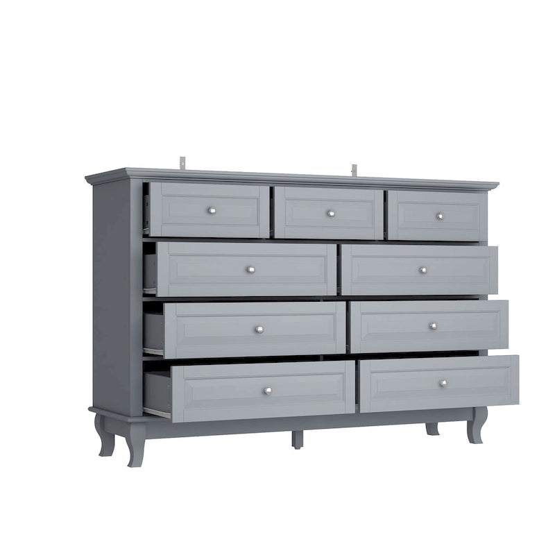 Commode à 9 tiroirs 55.1W : design spacieux et épuré, finition laquée