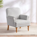Sofá decorativo tapizado, sillón tipo club de lino con patas para sala de estar