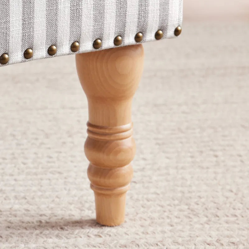 Sofá decorativo tapizado, sillón tipo club de lino con patas para sala de estar