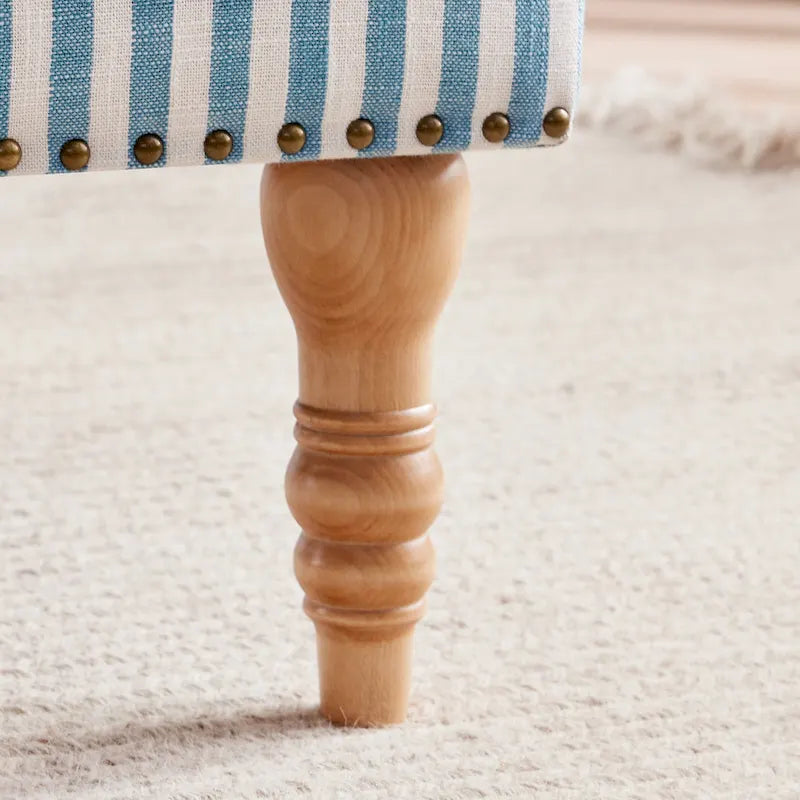 Sofá decorativo tapizado, sillón tipo club de lino con patas para sala de estar