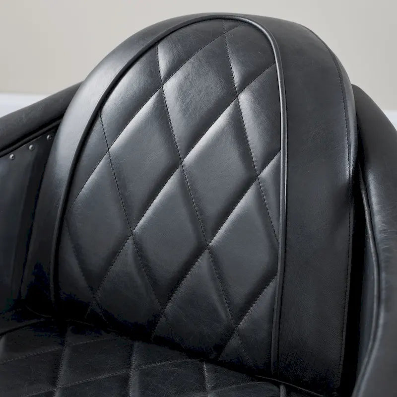 Fauteuil d’appoint industriel rétro en cuir pleine fleur et aluminium