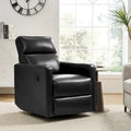 Sillón reclinable mecedora giratorio moderno de cuero genuino