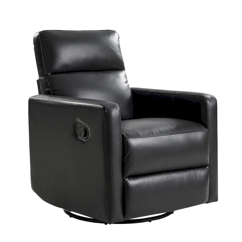 Moderner drehbarer Relaxsessel mit Wippfunktion aus echtem Leder