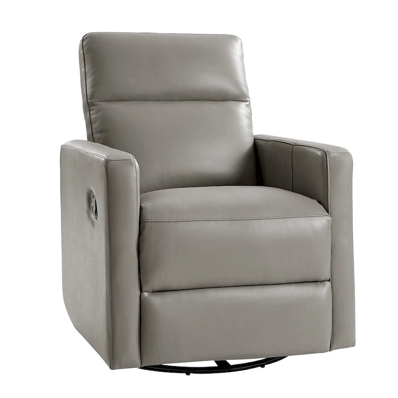 Sillón reclinable mecedora giratorio moderno de cuero genuino