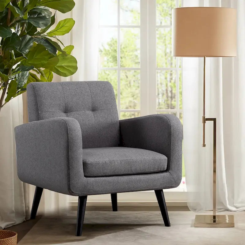Moderner Akzentsessel aus Stoff im Mid-Century-Stil