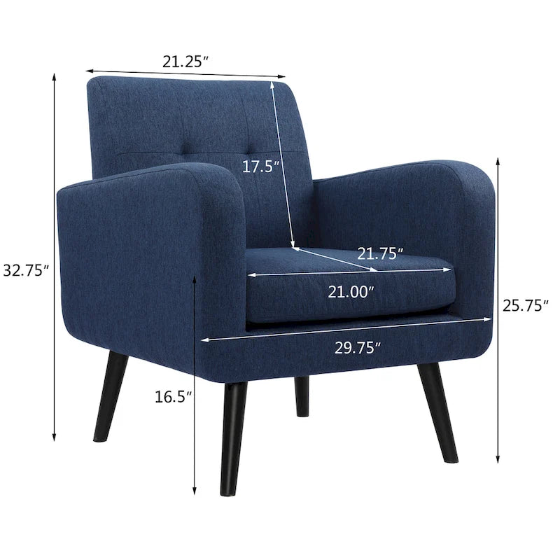 Sillón decorativo moderno de tela de estilo de mediados de siglo