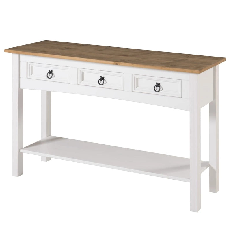 Console de couloir en bois, 3 tiroirs, Corona