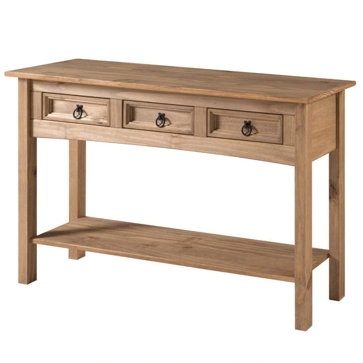 Konsolentisch aus Holz mit 3 Schubladen, Corona