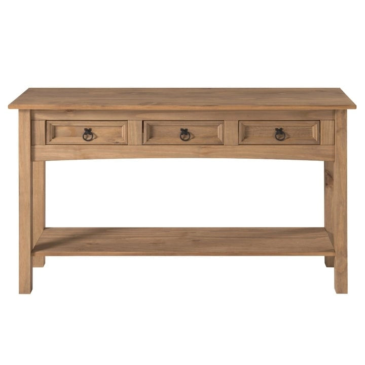 Console de couloir en bois, 3 tiroirs, Corona