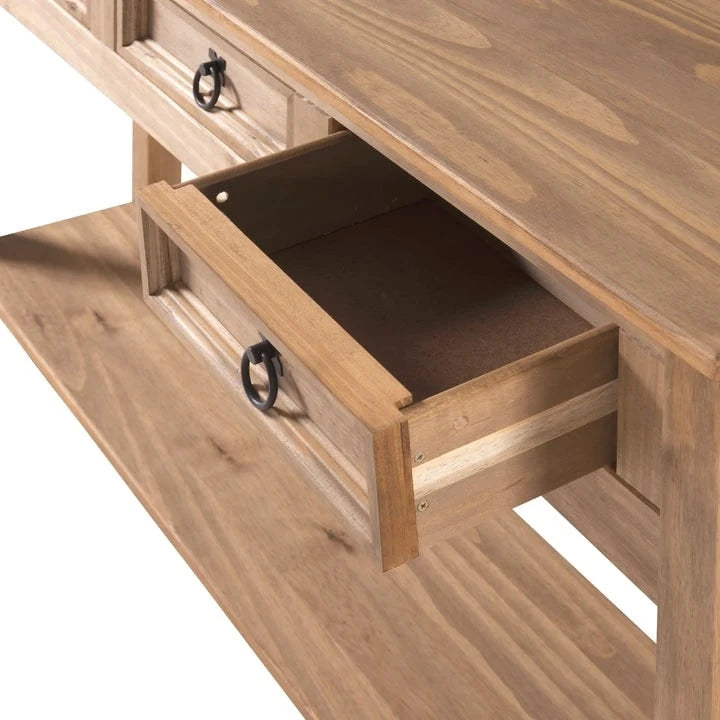 Console de couloir en bois, 3 tiroirs, Corona
