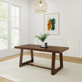 Mesa de comedor clásica de madera maciza, tablero duradero de madera natural, fácil de montar para recibir invitados en casa