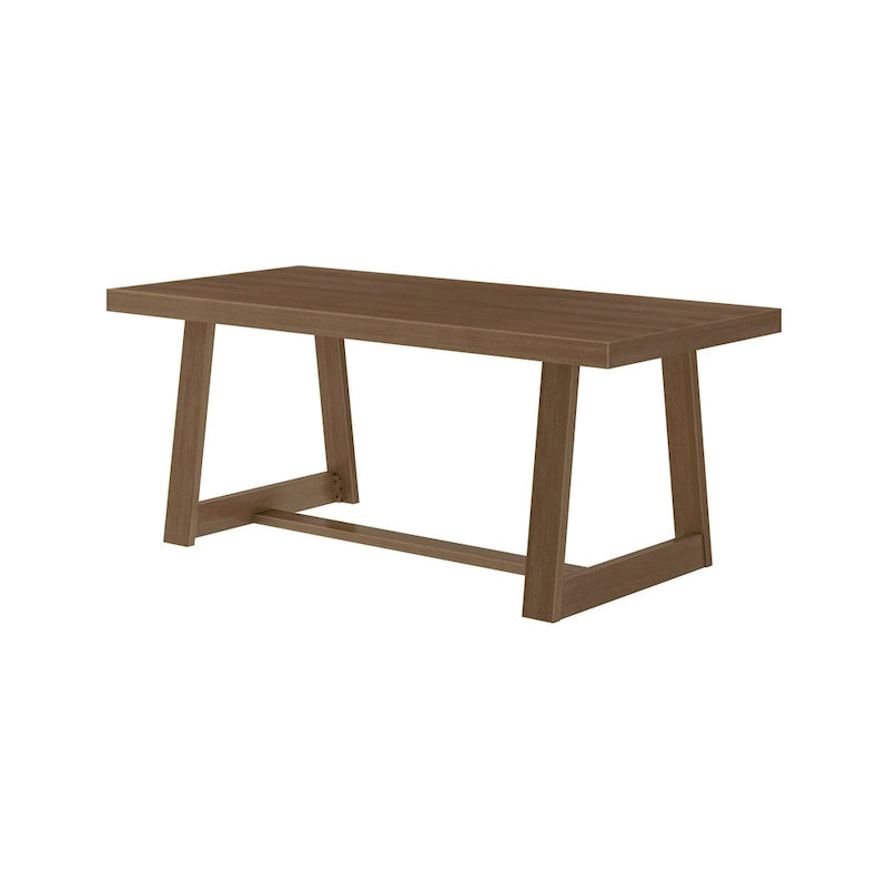 Mesa de comedor clásica de madera maciza, tablero duradero de madera natural, fácil de montar para recibir invitados en casa