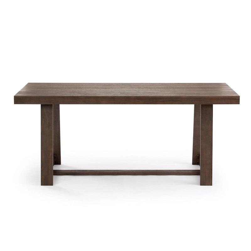 Mesa de comedor clásica de madera maciza, tablero duradero de madera natural, fácil de montar para recibir invitados en casa