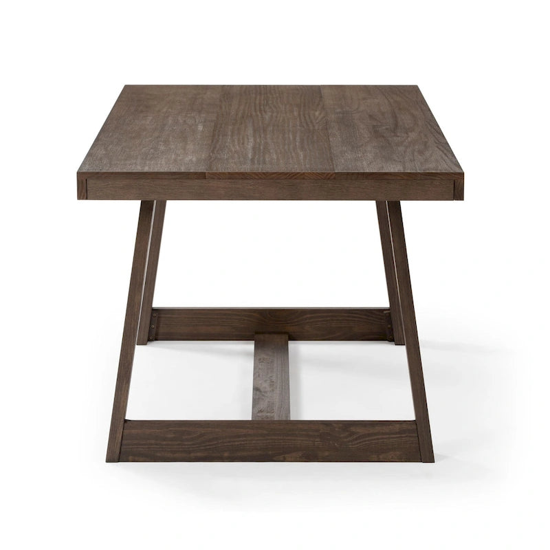 Mesa de comedor clásica de madera maciza, tablero duradero de madera natural, fácil de montar para recibir invitados en casa
