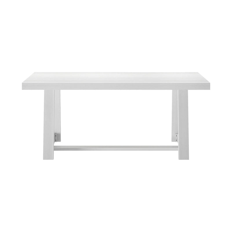 Mesa de comedor clásica de madera maciza, tablero duradero de madera natural, fácil de montar para recibir invitados en casa