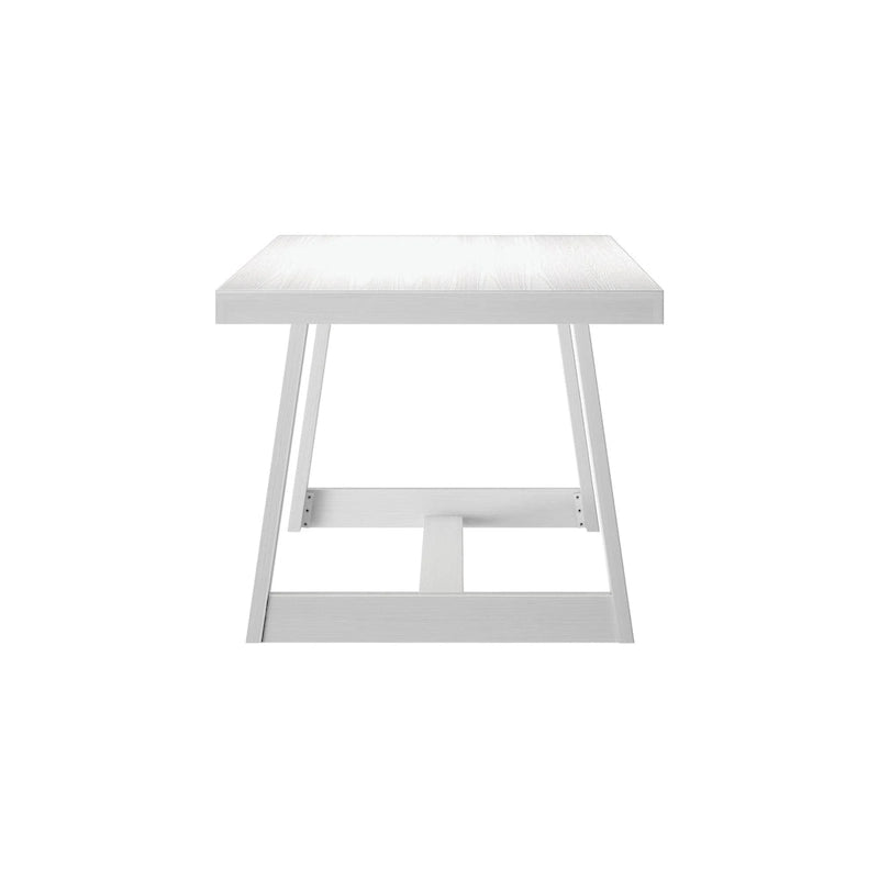 Mesa de comedor clásica de madera maciza, tablero duradero de madera natural, fácil de montar para recibir invitados en casa
