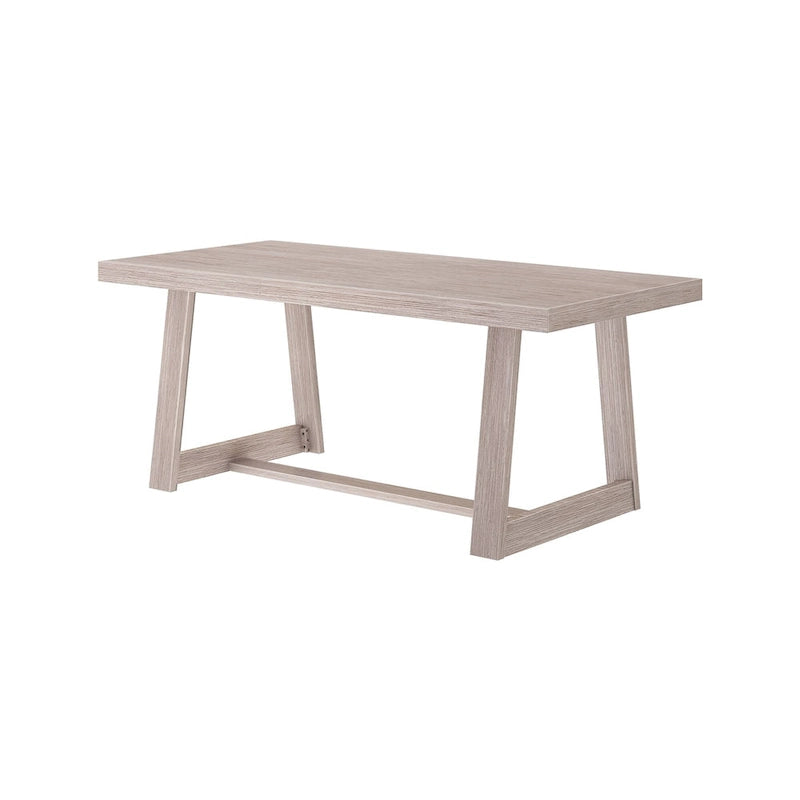 Mesa de comedor clásica de madera maciza, tablero duradero de madera natural, fácil de montar para recibir invitados en casa