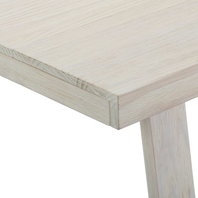 Mesa de comedor clásica de madera maciza, tablero duradero de madera natural, fácil de montar para recibir invitados en casa