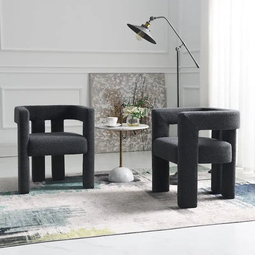 Sillones tapizados de bouclé de 24 de ancho (juego de 2)
