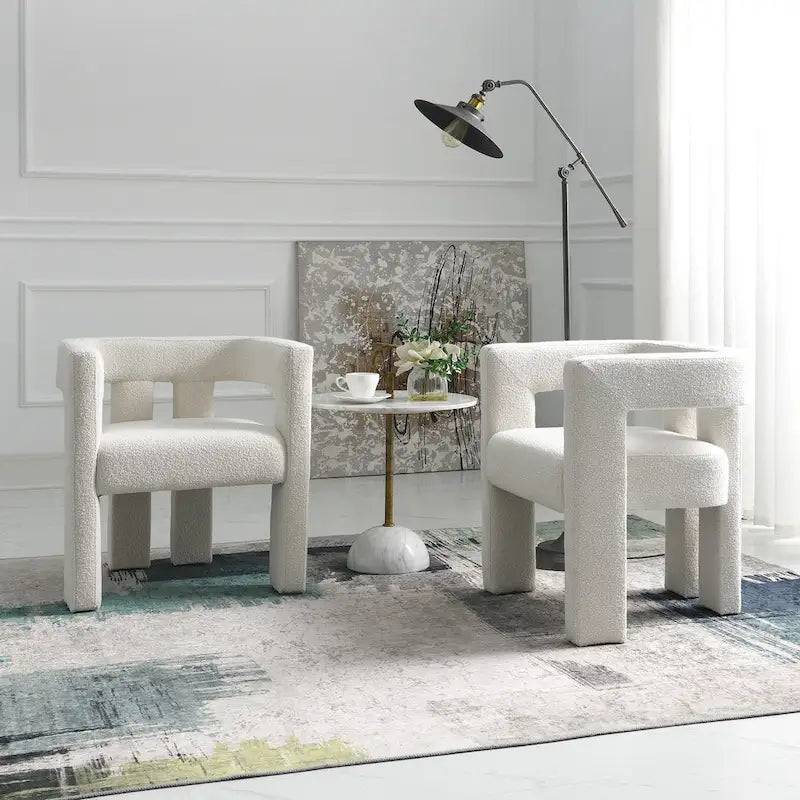Gepolsterter Bouclé-Sessel, 24 breit (2er-Set)