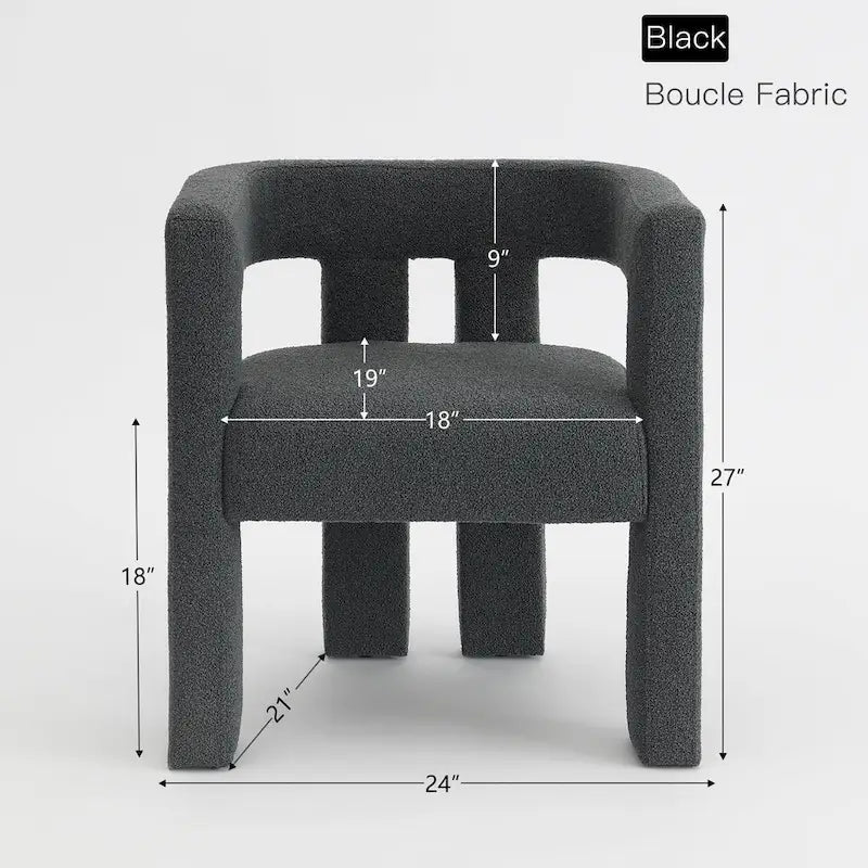 Gepolsterter Bouclé-Sessel, 24 breit (2er-Set)