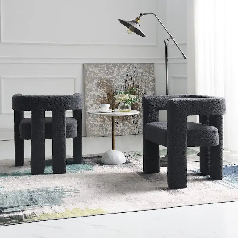 Gepolsterter Bouclé-Sessel, 24 breit (2er-Set)