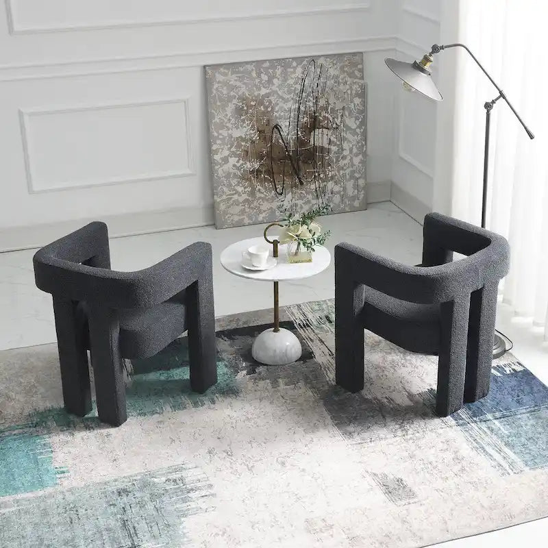 Gepolsterter Bouclé-Sessel, 24 breit (2er-Set)