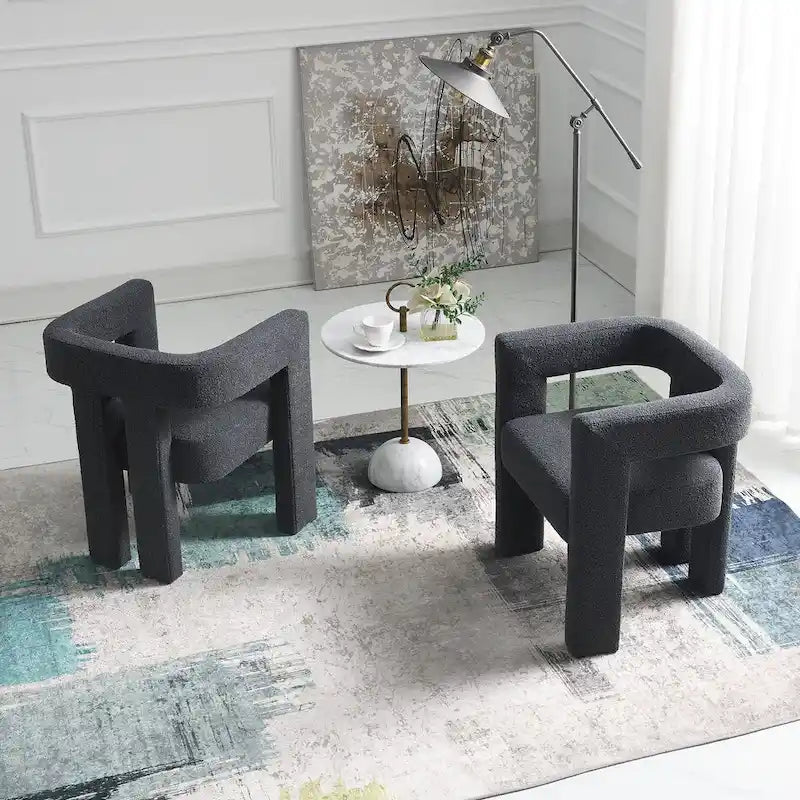 Gepolsterter Bouclé-Sessel, 24 breit (2er-Set)