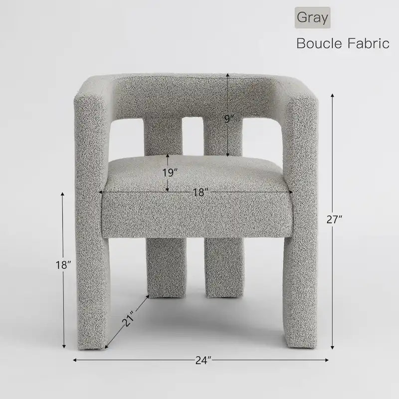 Gepolsterter Bouclé-Sessel, 24 breit (2er-Set)