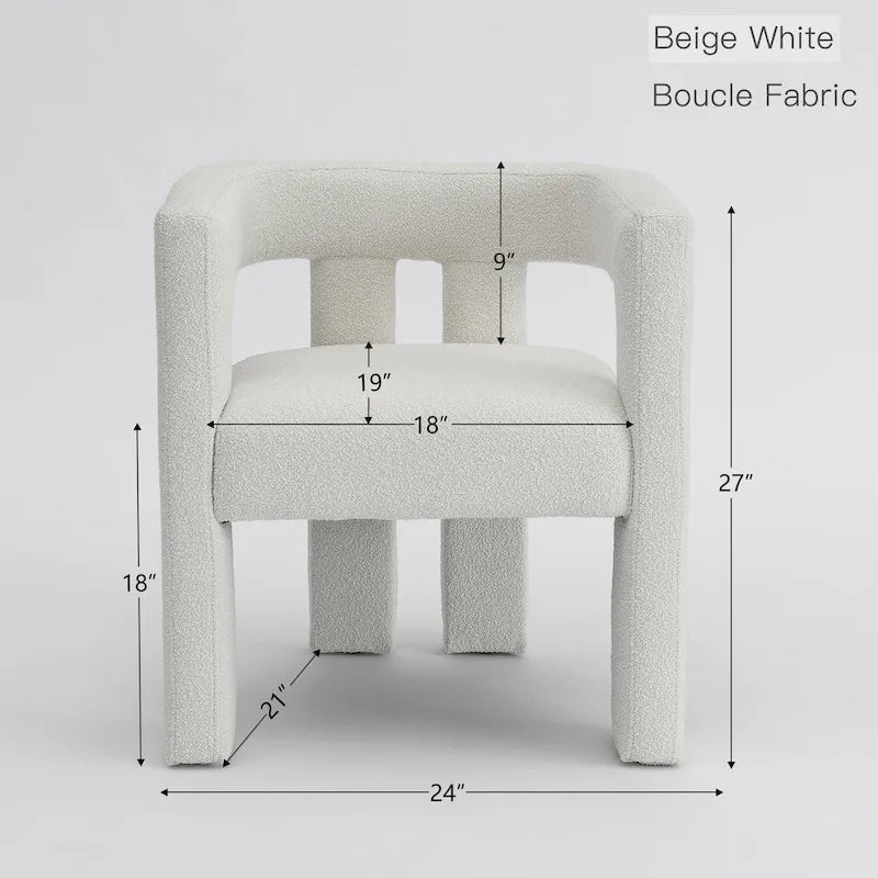 Gepolsterter Bouclé-Sessel, 24 breit (2er-Set)