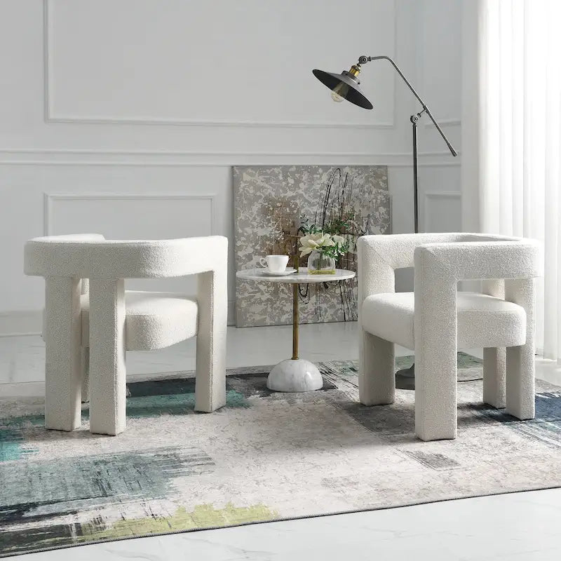 Gepolsterter Bouclé-Sessel, 24 breit (2er-Set)