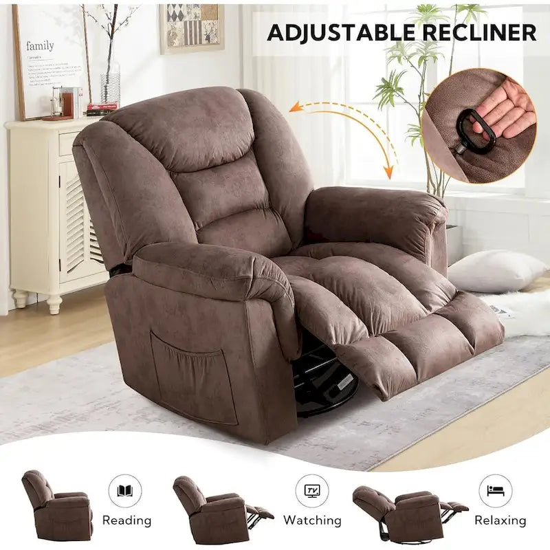 Übergroßer manueller Schaukel- und Relaxsessel, 360° drehbar, für das Wohnzimmer
