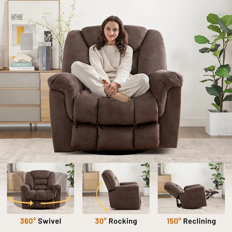 Übergroßer manueller Schaukel- und Relaxsessel, 360° drehbar, für das Wohnzimmer