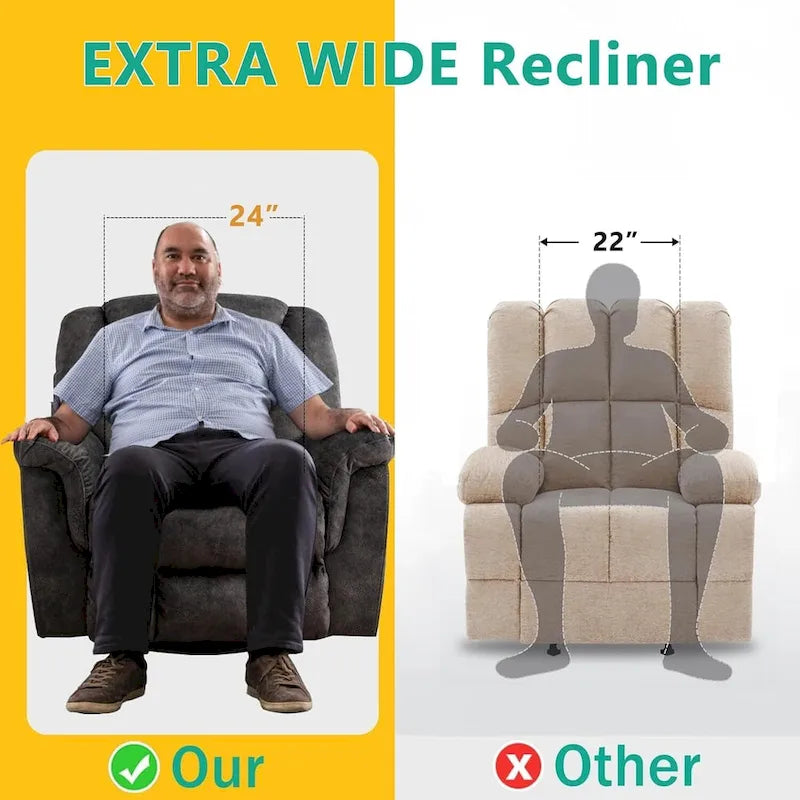 Übergroßer manueller Schaukel- und Relaxsessel, 360° drehbar, für das Wohnzimmer