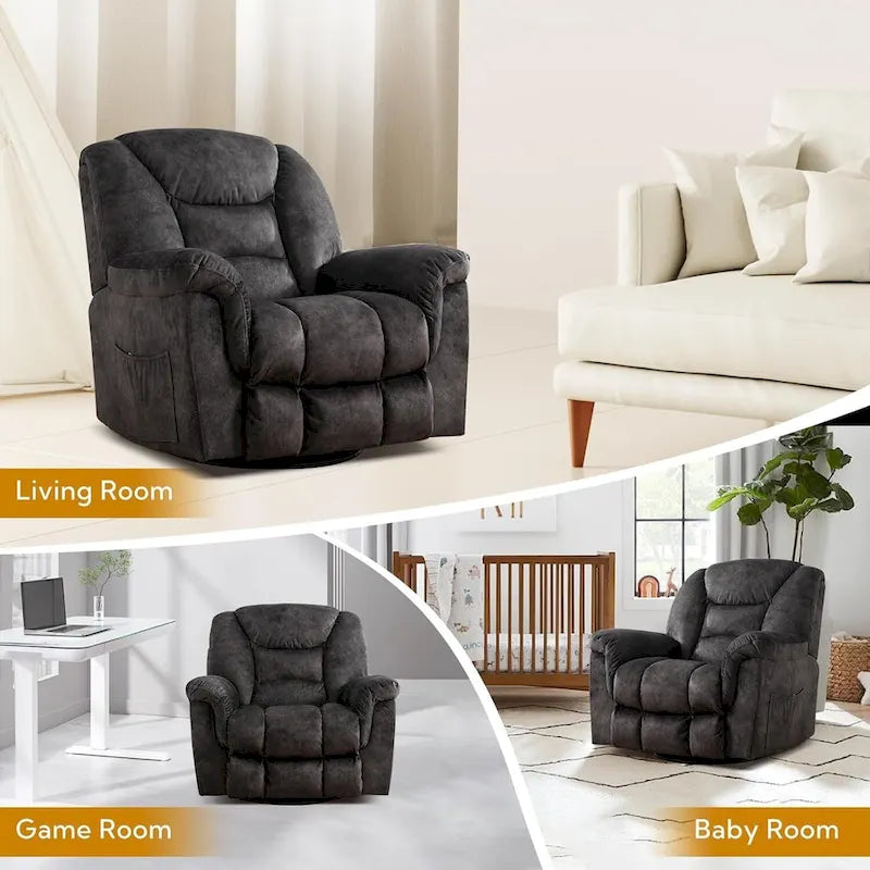 Übergroßer manueller Schaukel- und Relaxsessel, 360° drehbar, für das Wohnzimmer