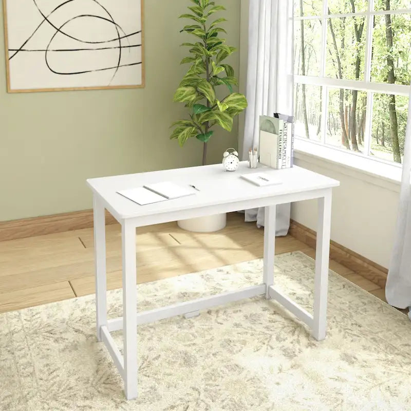 Escritorio moderno sencillo, mesa compacta fácil de montar, ideal para dormitorios y espacios de trabajo en apartamentos