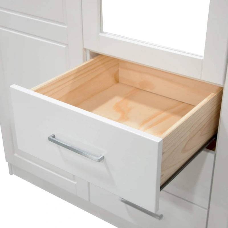 Armario ropero de 3 puertas 100 % de madera maciza, con puertas de madera maciza o espejadas