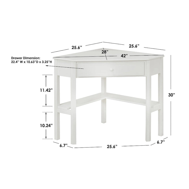 Eckschreibtisch aus Massivholz/MDF