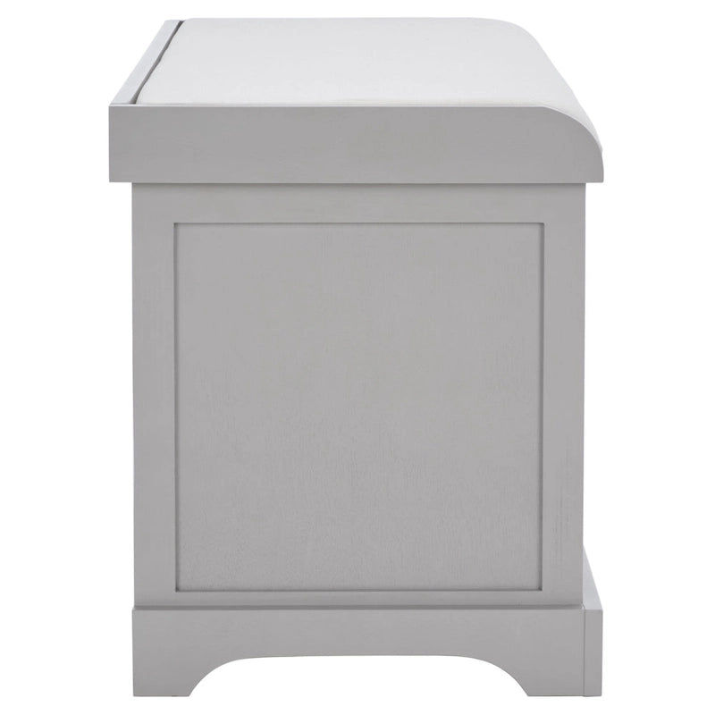 Braune Aufbewahrungsbank mit geflochtenem Korb - 33.5 x 16.1 x 19.9 - 34 B x 16 T x 20 H