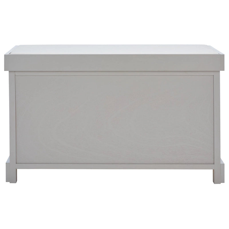 Braune Aufbewahrungsbank mit geflochtenem Korb - 33.5 x 16.1 x 19.9 - 34 B x 16 T x 20 H
