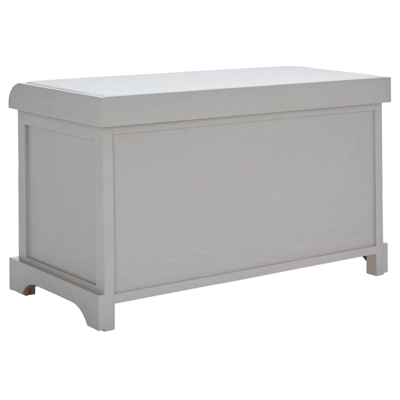 Braune Aufbewahrungsbank mit geflochtenem Korb - 33.5 x 16.1 x 19.9 - 34 B x 16 T x 20 H