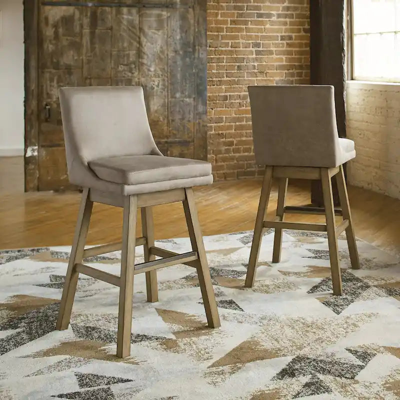 Taburete giratorio tapizado moderno, asiento redondo acolchado con base estable, fácil de montar, ideal para decorar el hogar