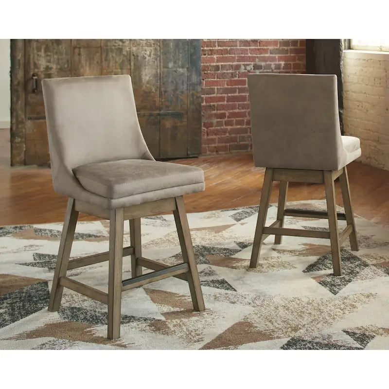 Moderner gepolsterter Drehhocker mit rundem Sitz und stabilem Fuß, einfach zu montieren und ideal als Wohnaccessoire
