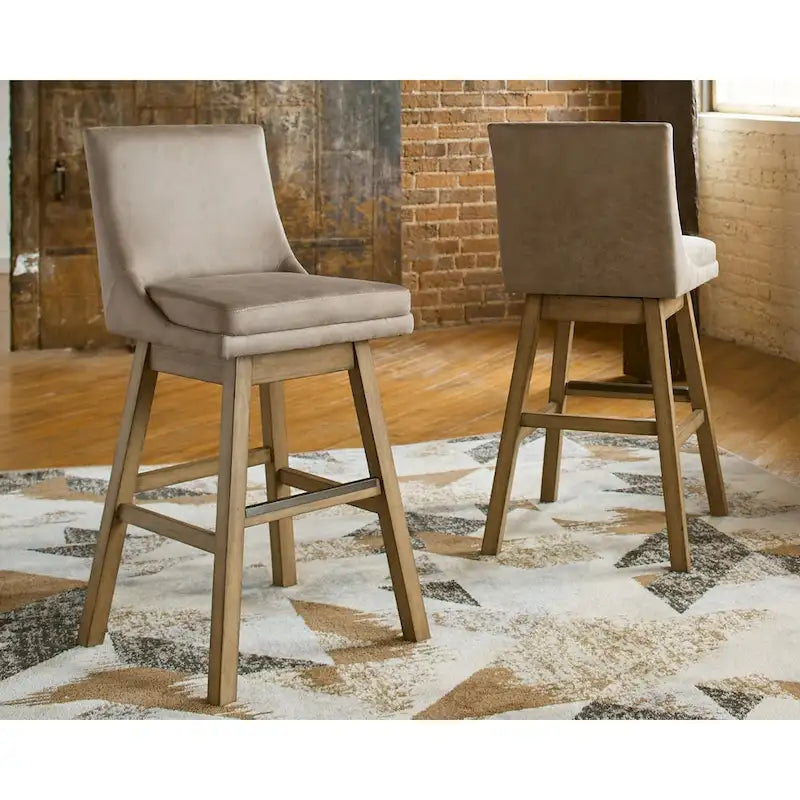 Taburete giratorio tapizado moderno, asiento redondo acolchado con base estable, fácil de montar, ideal para decorar el hogar