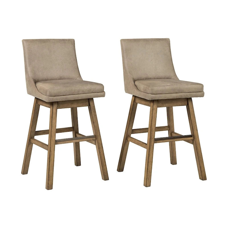 Taburete giratorio tapizado moderno, asiento redondo acolchado con base estable, fácil de montar, ideal para decorar el hogar