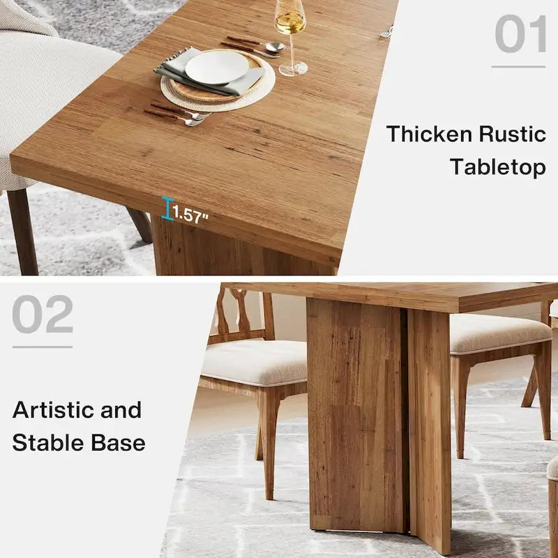 Table de cuisine et de repas de 63 pouces de long pour la salle à manger