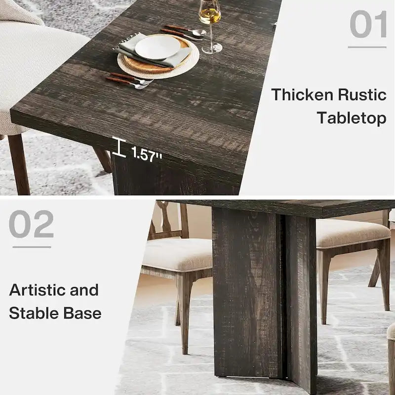 Table de cuisine et de repas de 63 pouces de long pour la salle à manger