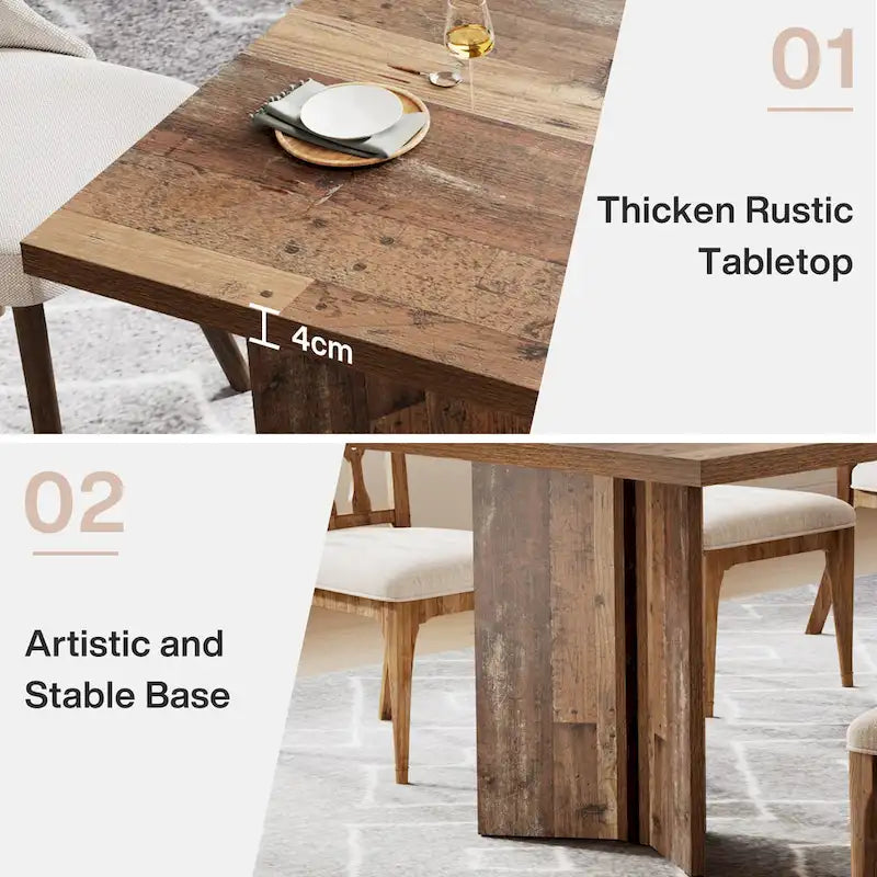 Table de cuisine et de repas de 63 pouces de long pour la salle à manger