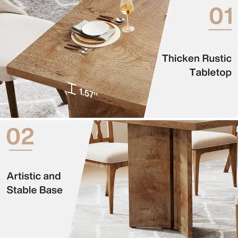 Table de cuisine et de repas de 63 pouces de long pour la salle à manger